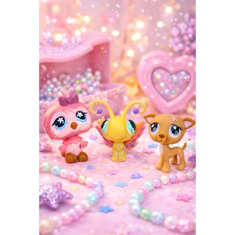 LITTLEST‎ PET SHOP LPS Cuddliest 3 pc Bird #496 Butterfly #497 Dog #498 NIP 2007